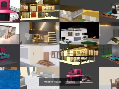Modern House  3D Model Collection