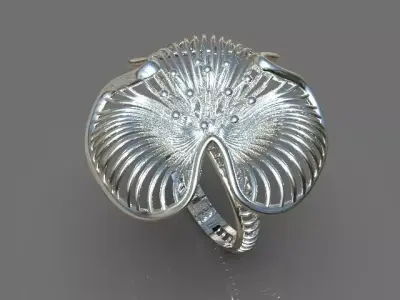 Flower ring 3D print model