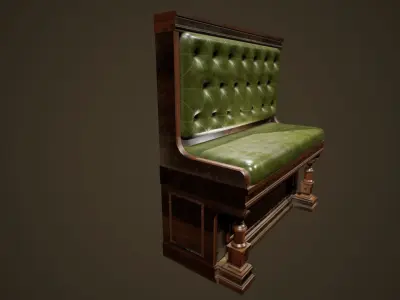Antique Couch -PBR Game Ready 3D model Low-poly 3D model