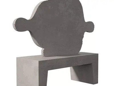 Concrete Historian Statue Low-poly 3D model