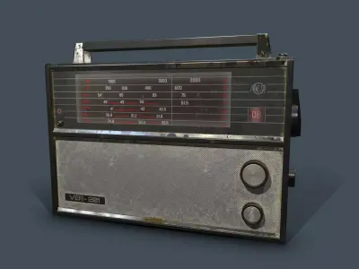 Retro radio VER - 201 Low-poly 3D model