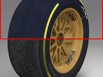 18 inches Soft front tyre Low-poly 3D model