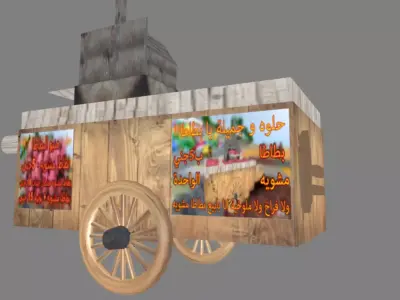Grilled Egyptian Sweet Potato Car 3D model
