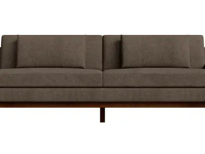 3 Seaters Bolstered Tan Sofa 3D model