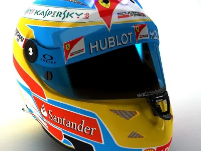 2014 Fernando Alonso Schuberth F1 Helmet Low-poly 3D model