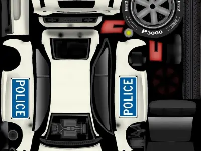 Police Car Sport  Audi Concept AAA Low-poly 3D model