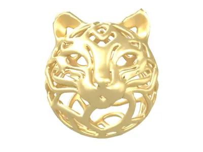Abstract Cat Head Shape Decoration v1 005 Low-poly 3D model