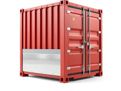 Red Shipping Container Model Pack Low-poly 3D model