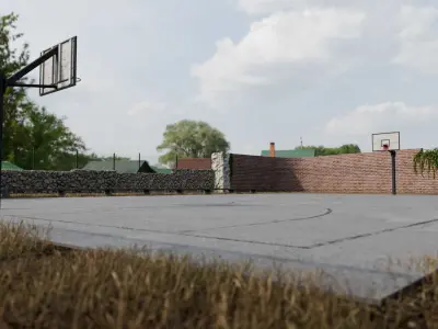 Old Basketball Court 3D model
