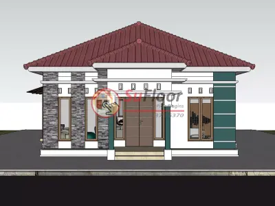 House 5x13m code 515 - Sketchup 3D model 3D model 3D model