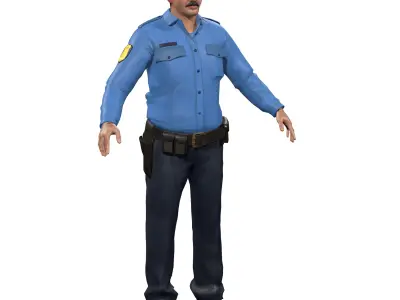 Police Man - Cop Rig  3D model