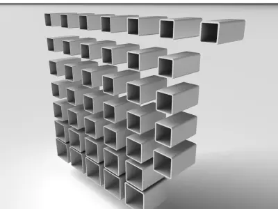 Metal Profile RHS and SHS 3D model