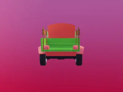 Stylized - Game ready truck Low-poly 3D model