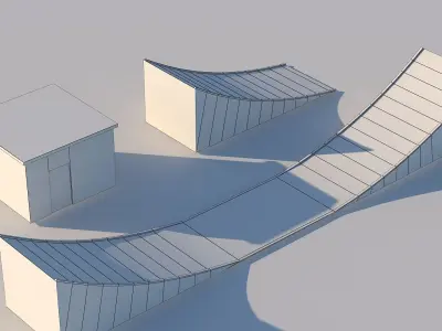 Street Ramp and Stunt Equipment Low-poly 3D model