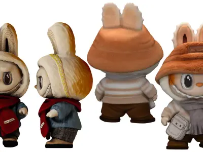 Labubu toy Low-poly 3D model