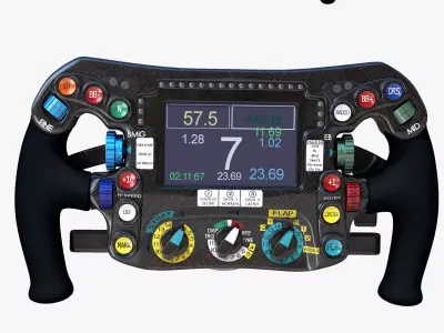 W07 Steering Wheel Low-poly 3D model