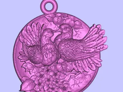 pendant pigeons 3D print model