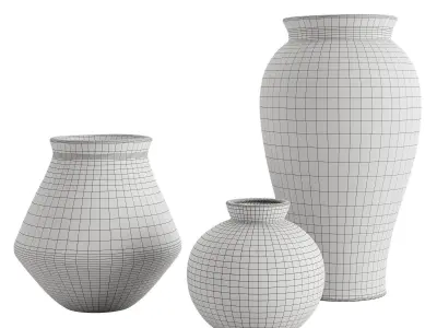 Rustic Ceramic Vases 3D model