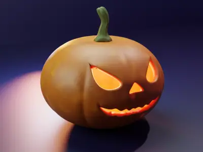 Halloween Jack-o-Lantern with Witch Hat - Freebie 3D Model Free 3D model