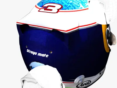 Ricciardo helmet 2018 Low-poly 3D model