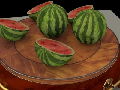 Chinese display stand with watermelon  3D model
