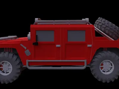 HUMMER H1 Low-poly 3D model