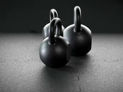 Kettlebell three kettlebells 3D model