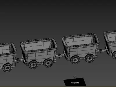 mining wagons 3d models Low-poly 3D model