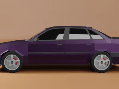 Audi 80 B4 low poly  Free low-poly 3D model
