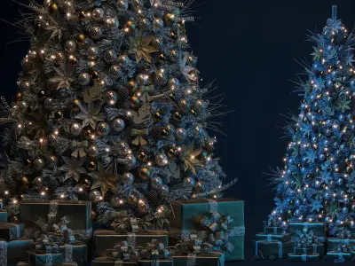CHRISTMAS TREE DECORATIVE SET 3D model