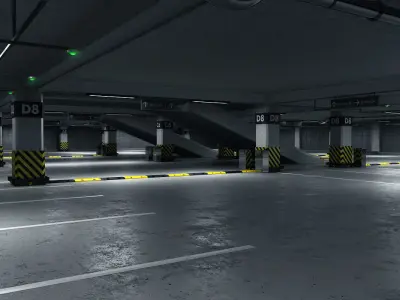 Parking empty garage 3D model