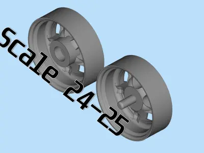 3d printing Tire Rims Wheel set for miniatures cars  3D print model
