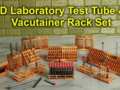 3D Print Ready Laboratory Test Tube Racks and Stands Set  3D print model
