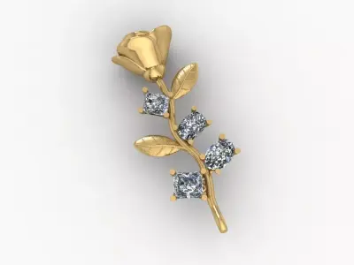 Pendants Gold Flower 3D print model