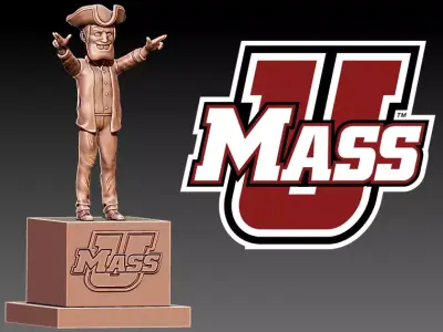 NCAA - UMASS MINUTEMEN FOOTBALL MASCOT STATUE - DECOR 3D print model