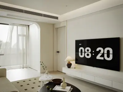 modern living room dining room interior scenes 33 3D model