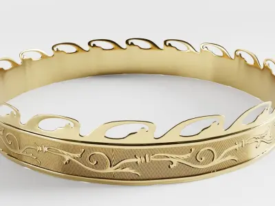 1880s Brass Crown Low-poly 3D model