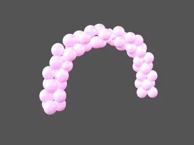 Carnival Balloon Garland V1 010 Low-poly 3D model