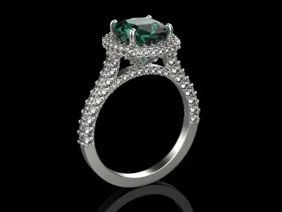 Cushion Cut Ring N45 3D print model