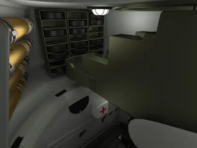 T-34 76 Interior Engine Bay Full HDRI 3D model