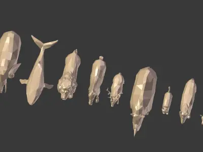 Low Poly Animals Collection Low-poly 3D model