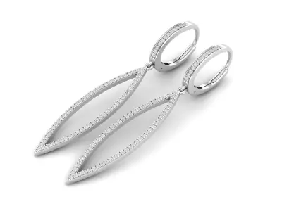 AV 473 Ladies Marquise Shaped Dangling Drop Earrings 3D print model