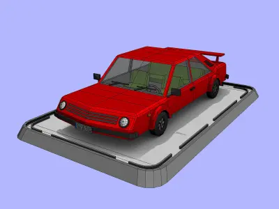 Cartoon Low Poly Sports Car Low-poly 3D model
