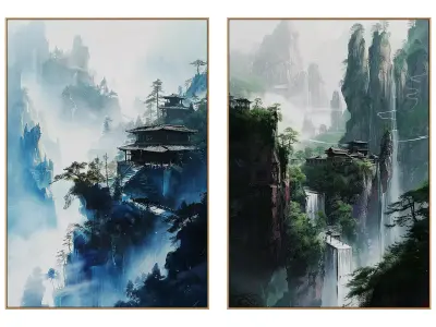 Abstract Painting Frame set 3D model 11