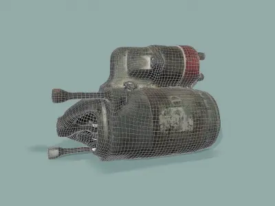 3D Scan Car Starter Low-poly 3D model