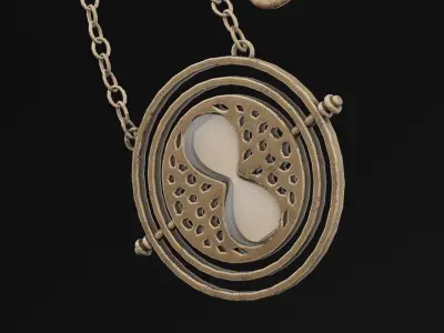 Sand Clock Necklace Low-poly 3D model