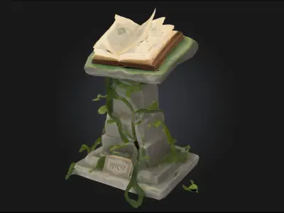 Ancient Spellbook on Pedestal  Keeper of Forgotten Magic 3D model