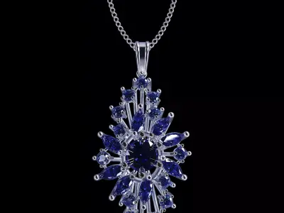 diamond pendant necklace  3D print model