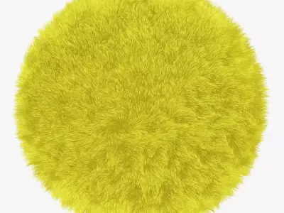 Round yelow rug  3D model