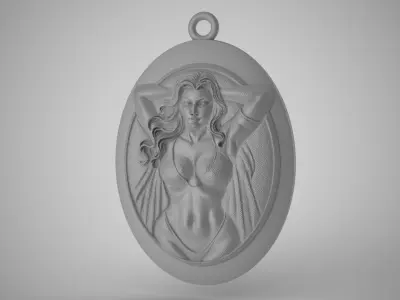 Girl Pendant 3D print model